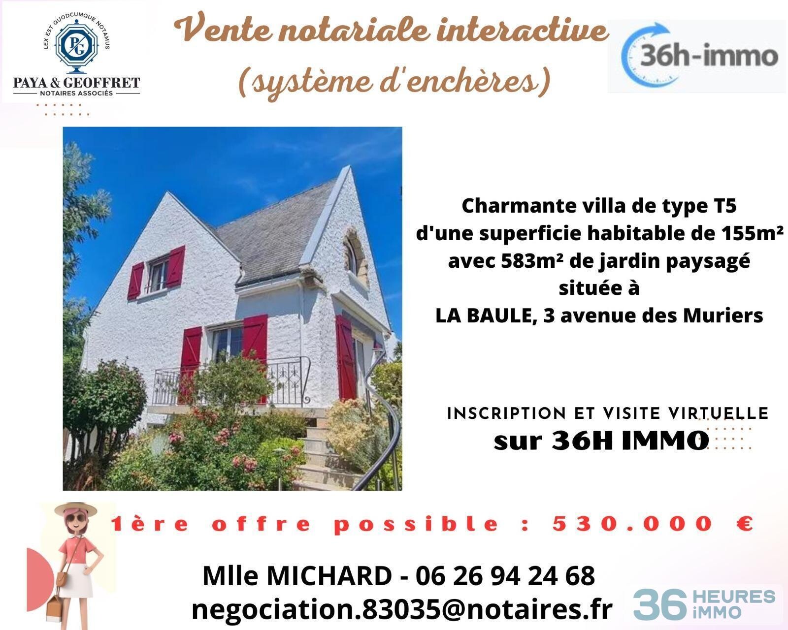 Villa de 155m² avec 583m² de jardin la baule