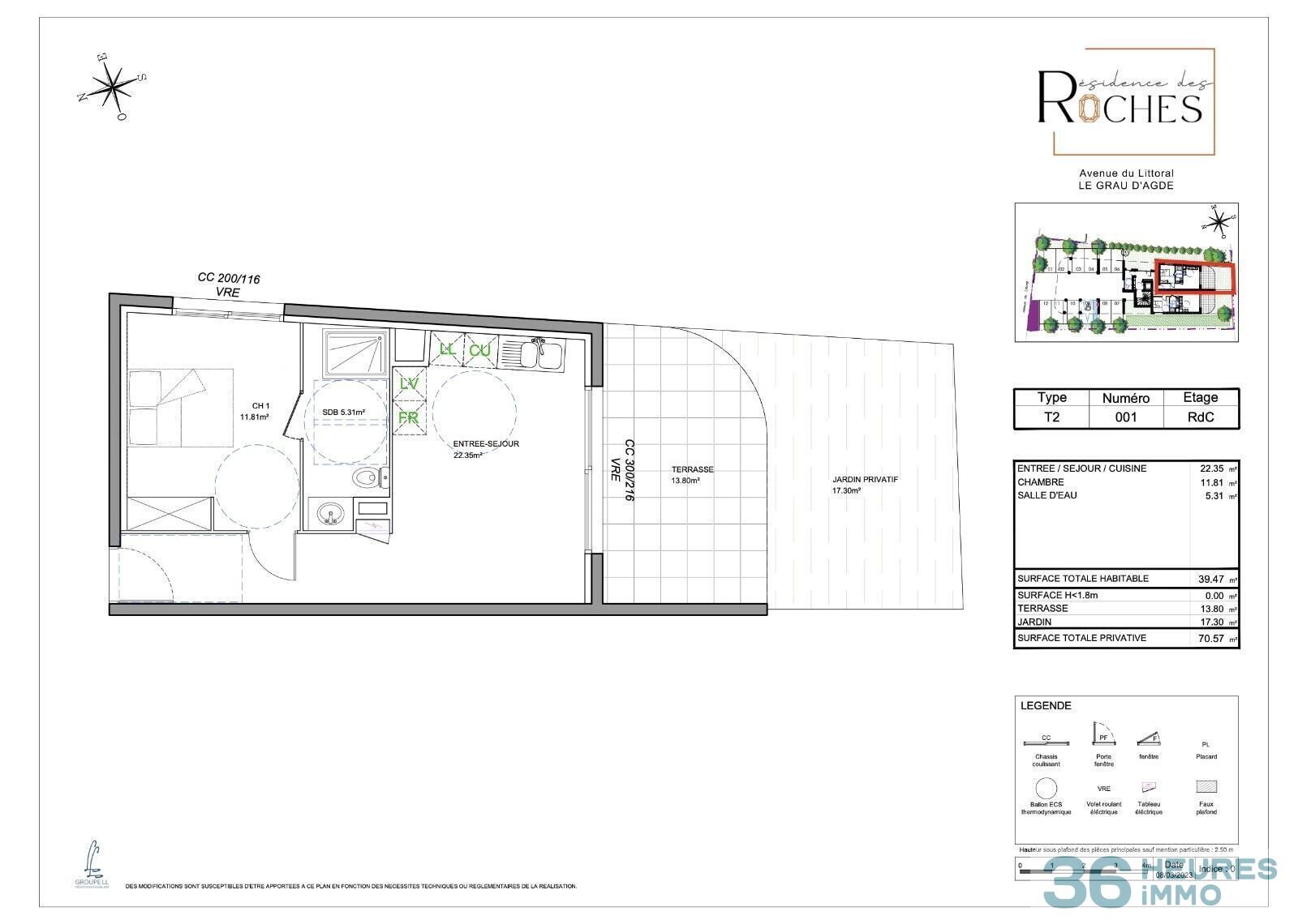 Appartement neuf avec terrasse et jardin à 50m de la plage