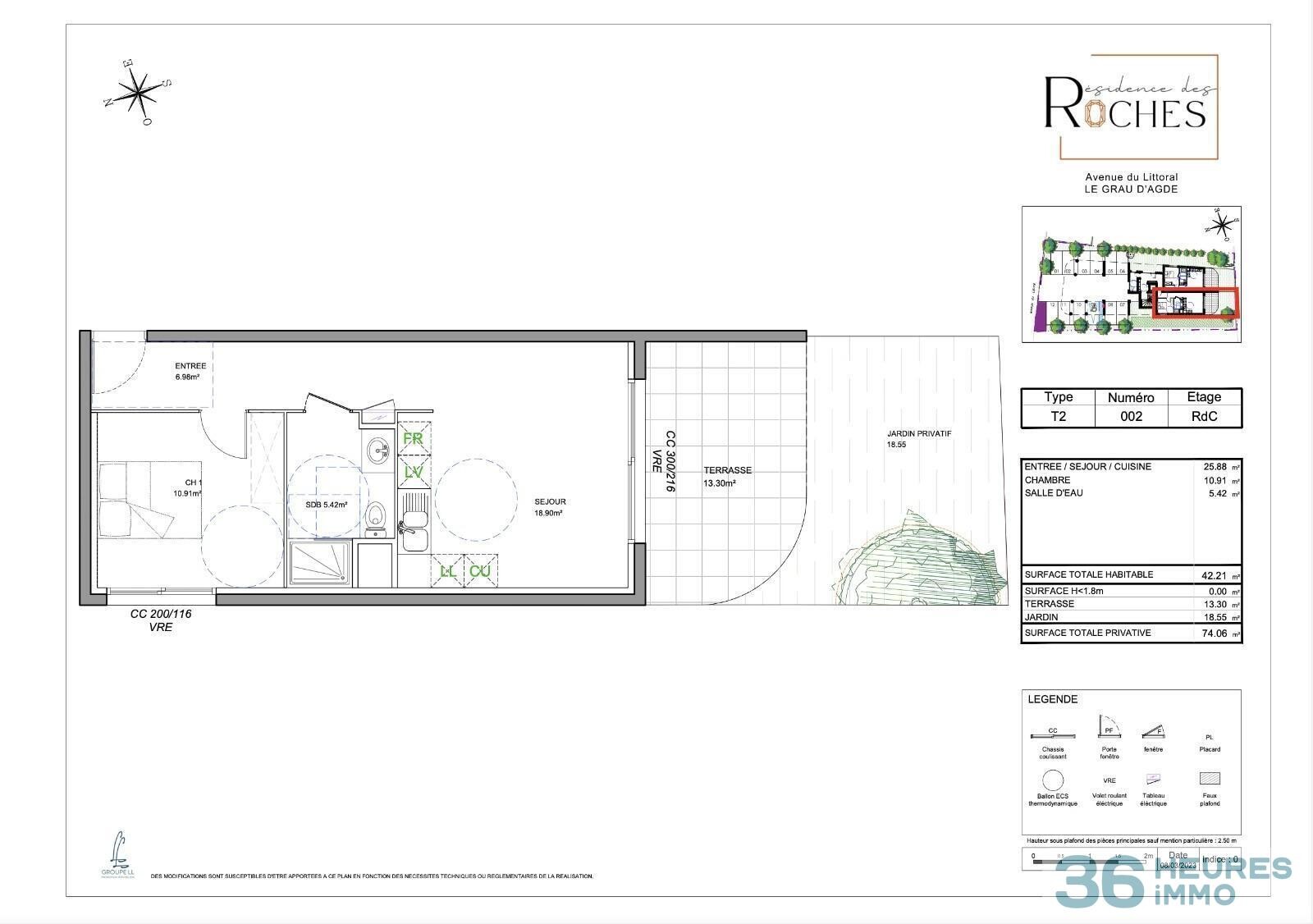 Appartement neuf avec jardin à 50m de la plage
