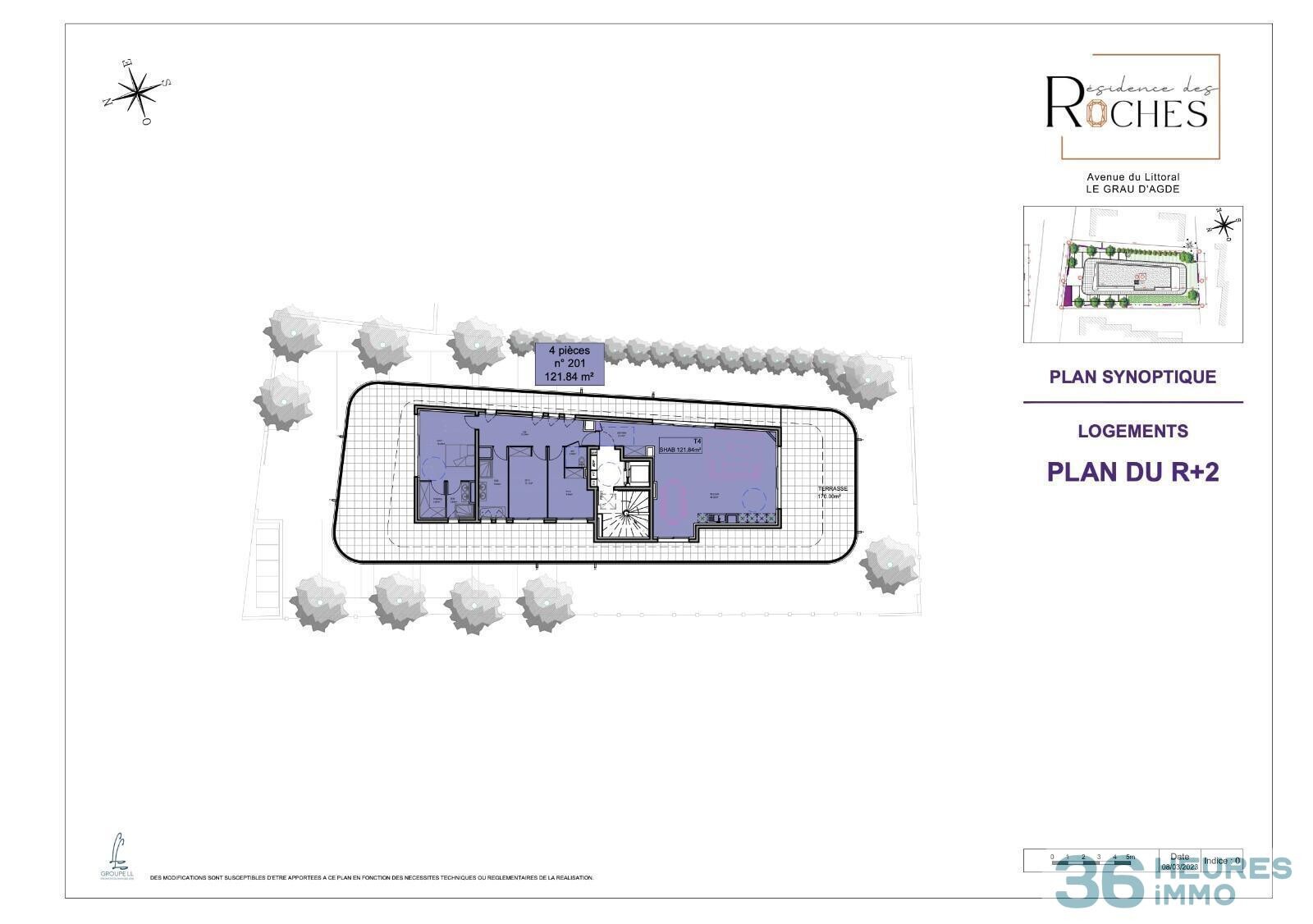 Appartement attique t4 neuf avec terrasse de 170m2 vue mer à 50m de la plage