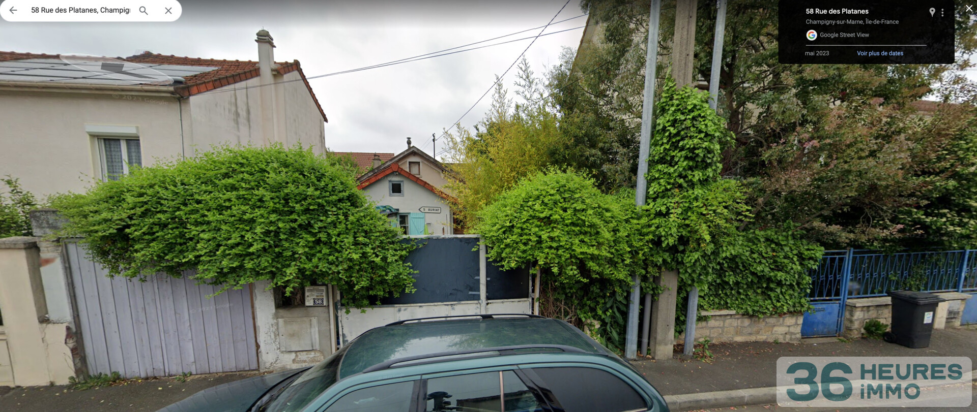 Sur 206 m2 de terrain maison + garage