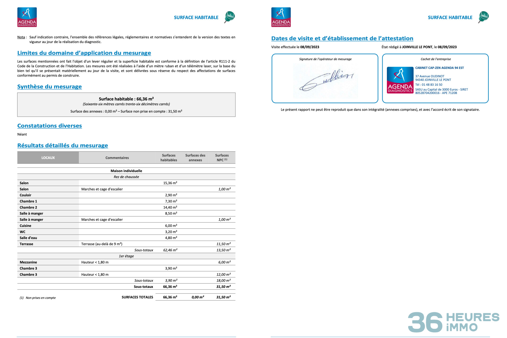 Sur 206 m2 de terrain maison + garage