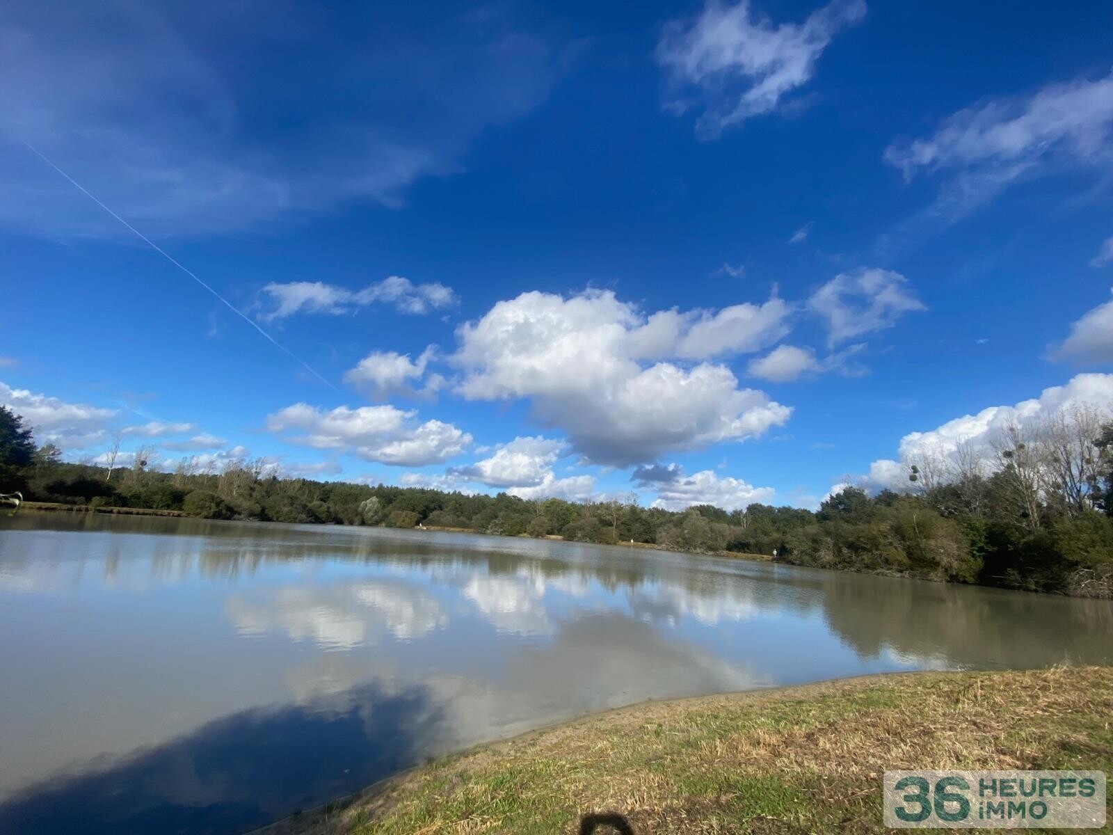 Terrain de loisir avec étang