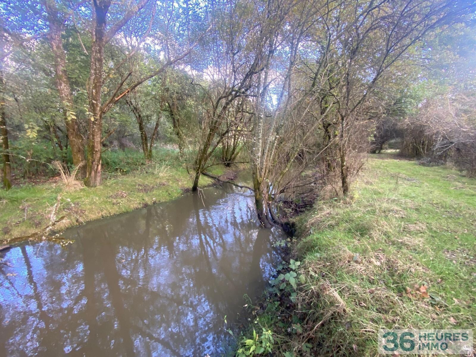 Terrain de loisir avec étang