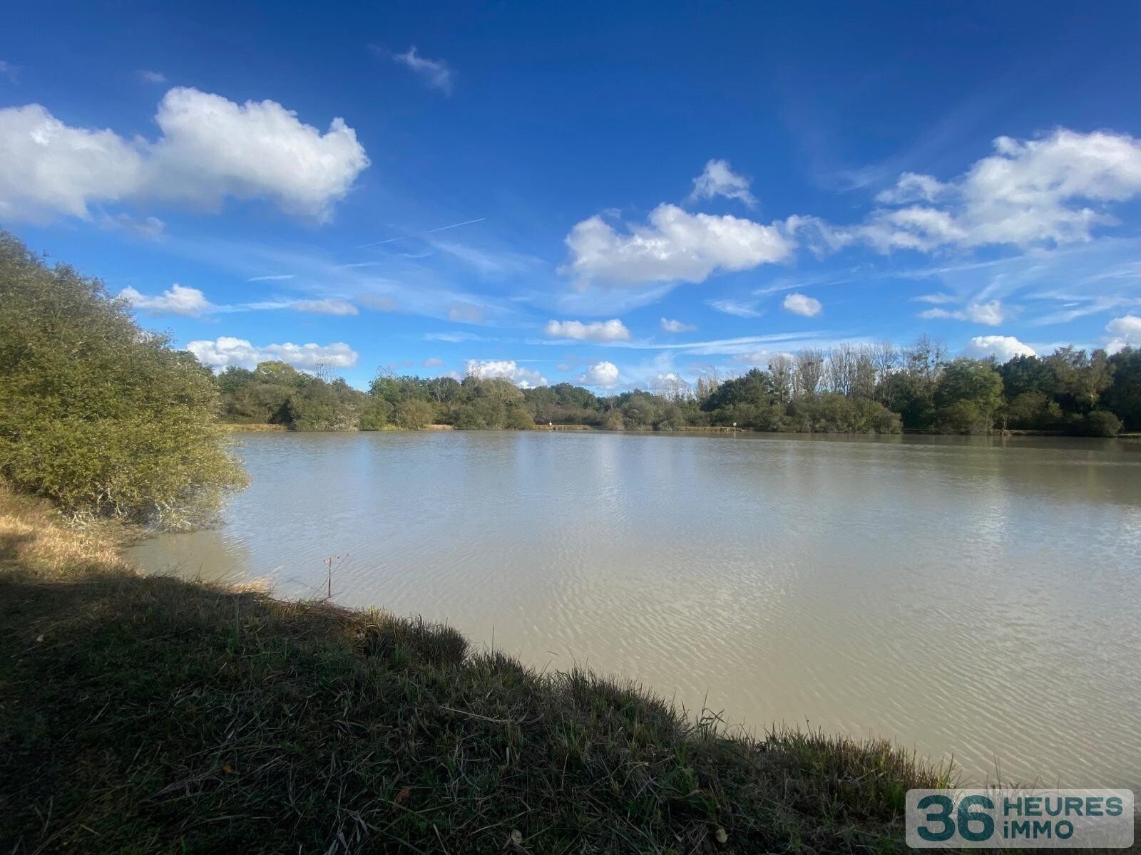 Terrain de loisir avec étang