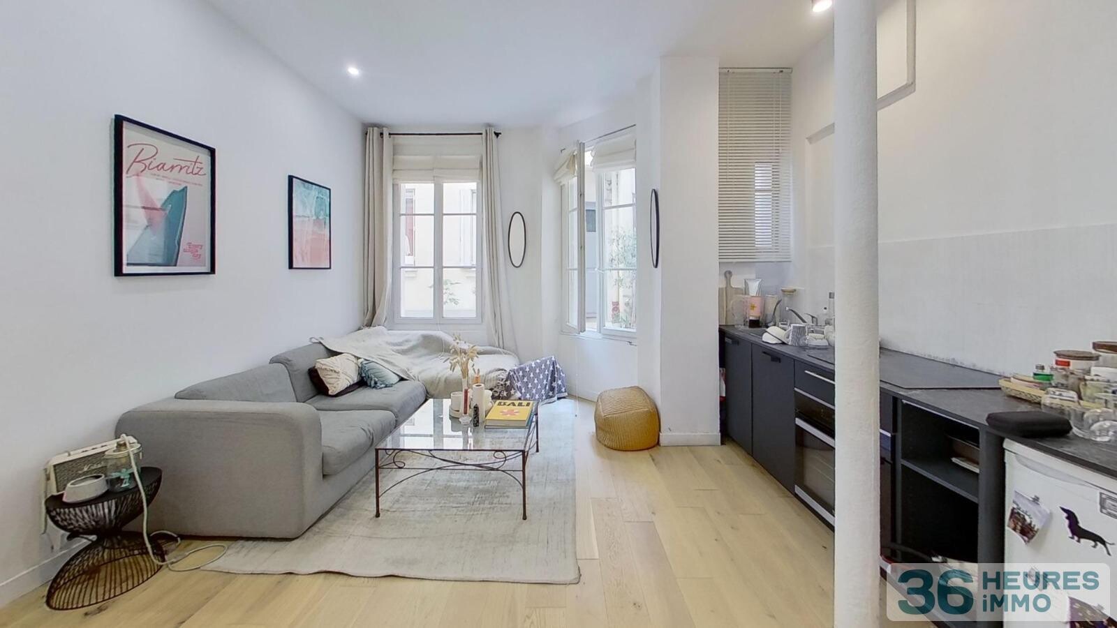 BEAU 2 PIECES CALME RDC SUR COURS QUARTIER RICHARD LENOIR