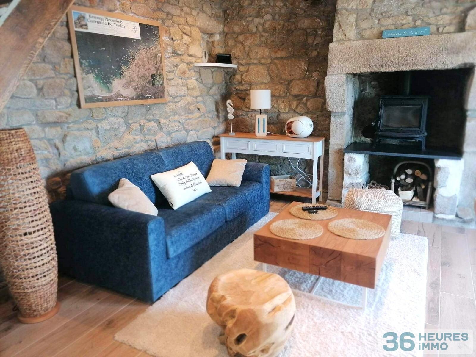 Maison en pierre avec vue mer panoramique