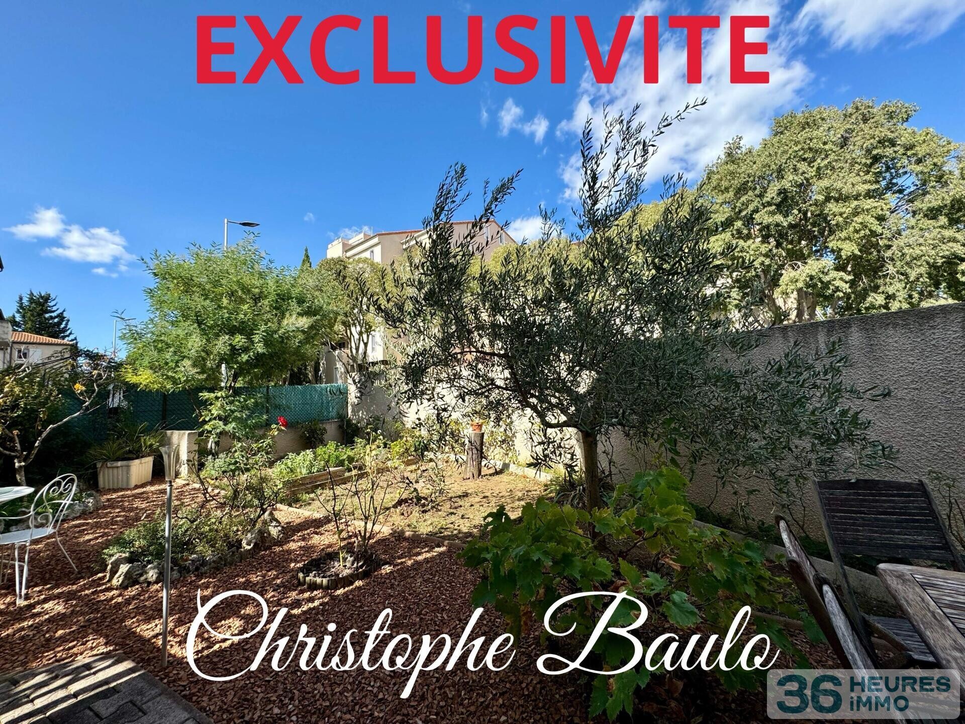 Dépt Hérault (34), à vendre à Montpellier quartier Sabines, maison T4 85m2 + grand garage + 220m2 terrain