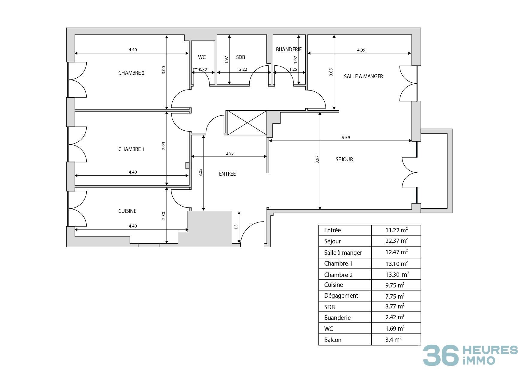 Appartement T4 de 98m2, à rénover. Secteur Camus, Nantes