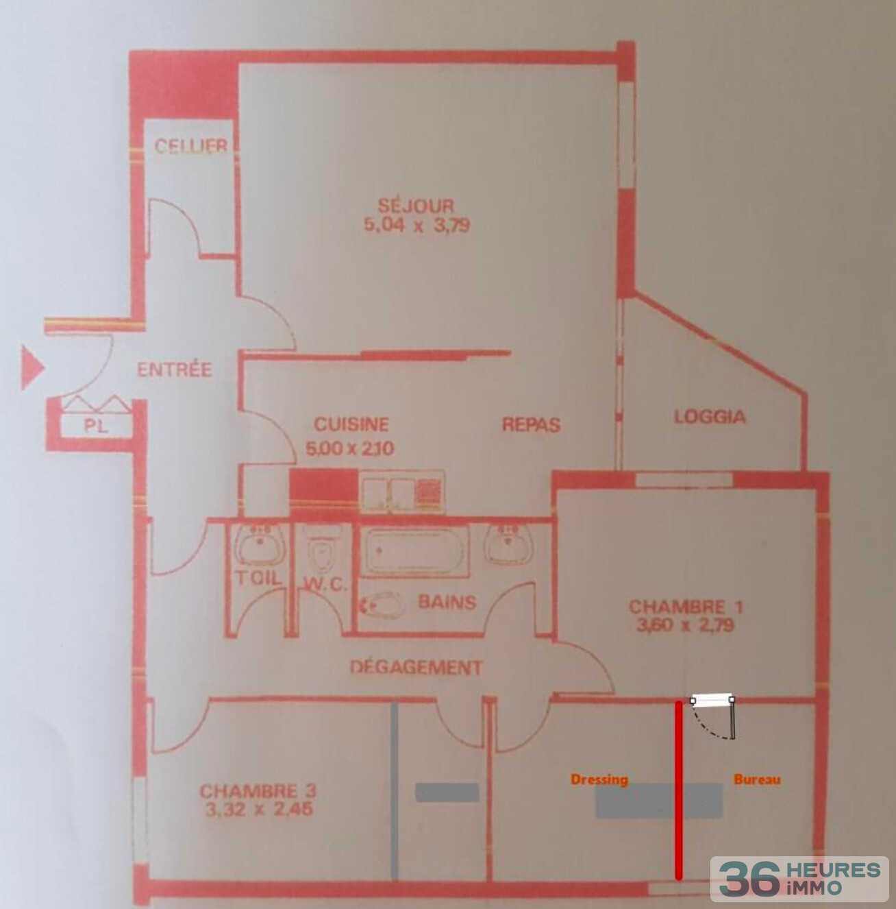 APPARTEMENT 3 CHAMBRES 82 M2