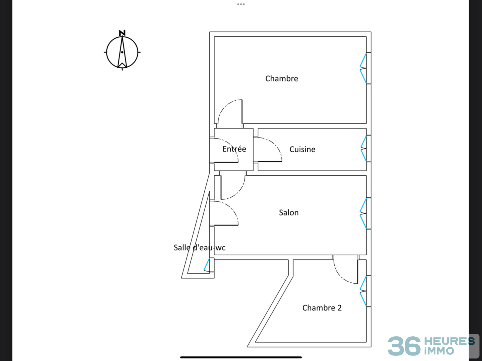 APPARTEMENT 2/3 PIÈCES DE 35M2 + CAVE
