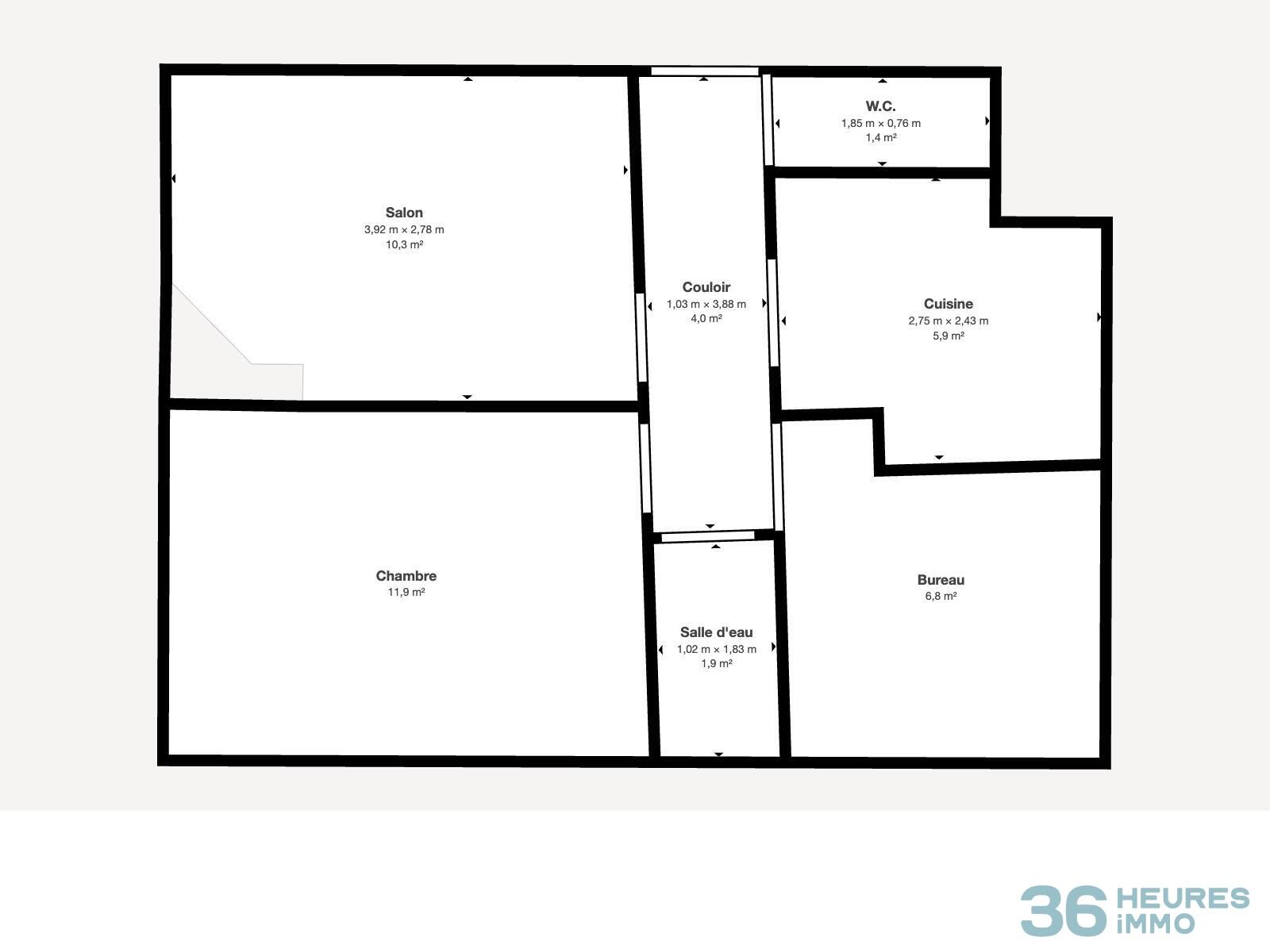 Appartement 3 Pièces avec Cave - Les Pierrats - Dernier étage.
