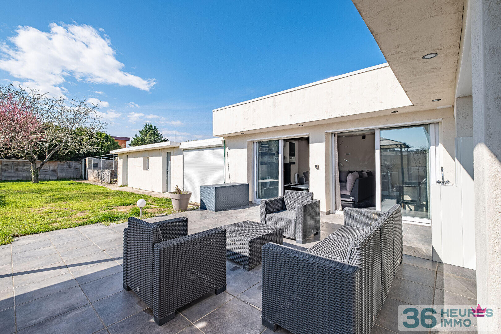 Maison de plain pied 4 pièces, à MEYZIEU GRILLON, terrain de 515m², sans vis à vis.