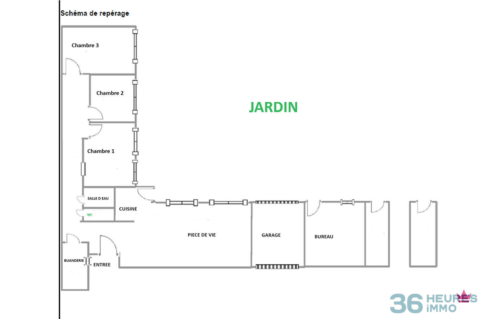 Maison de plain pied 4 pièces, à MEYZIEU GRILLON, terrain de 515m², sans vis à vis.