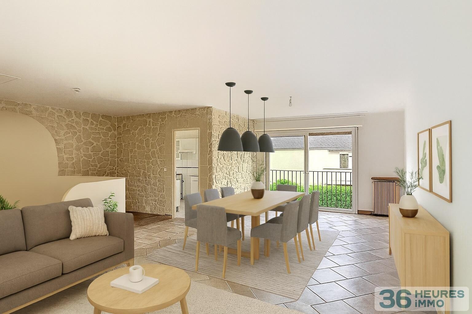 Maison 3 chambres avec jardin clos