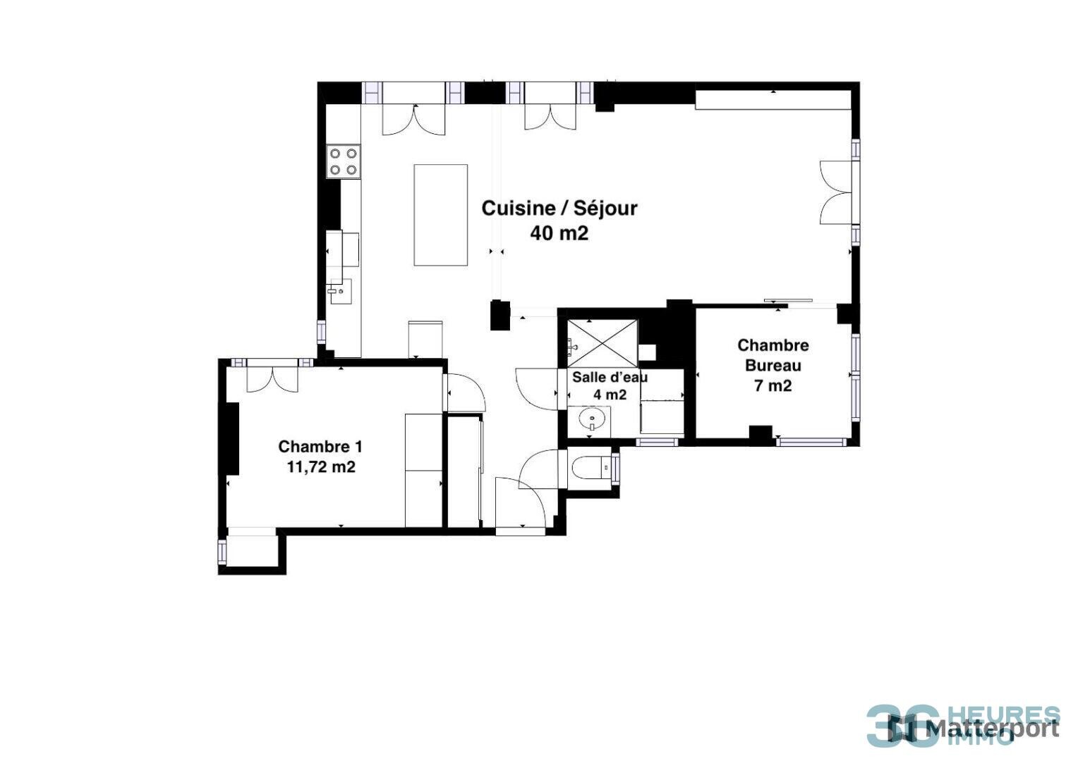 3 pièces Av de Gravelle