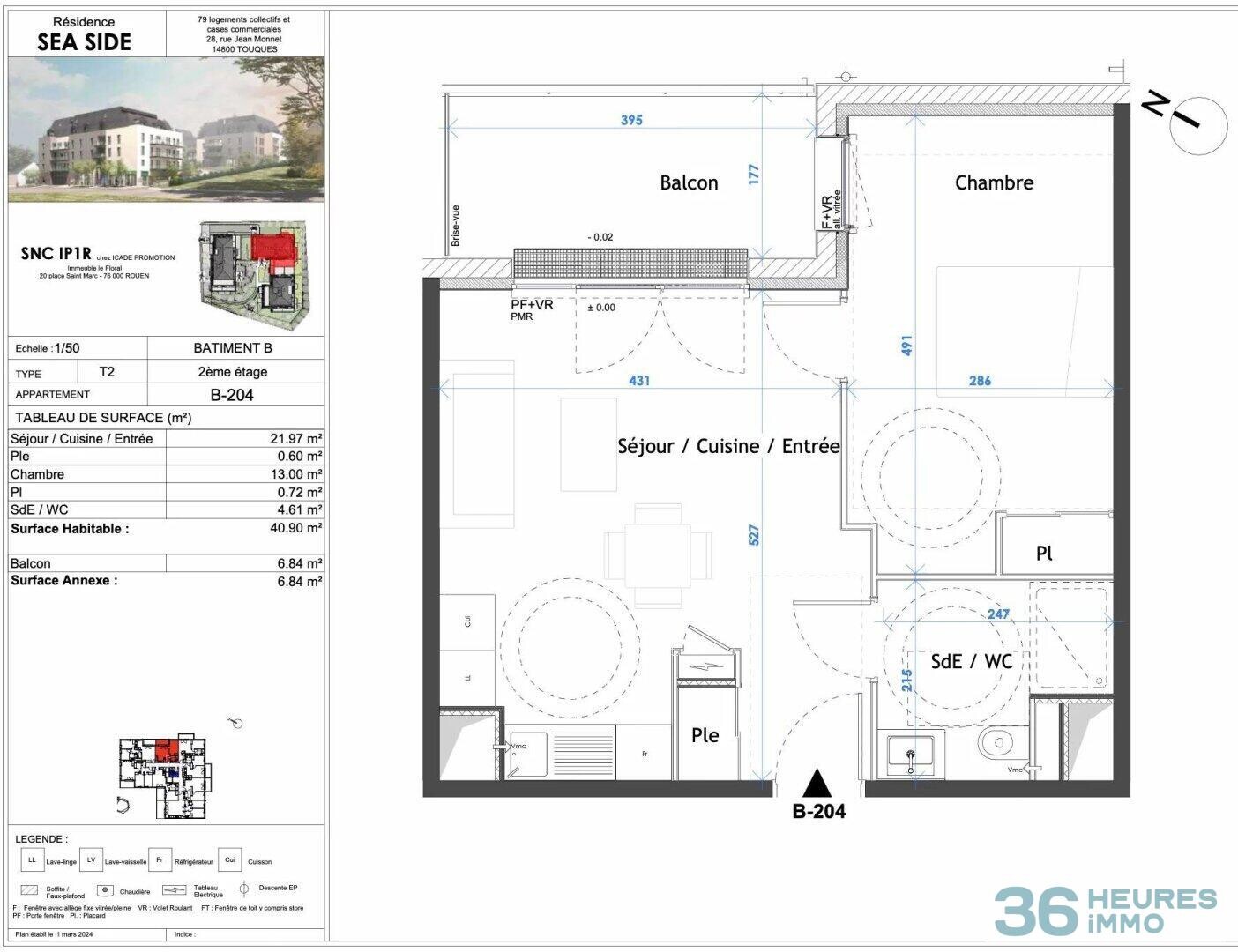 Appartement neuf 2 pièces avec balcon – Touques (à 3 km de Deauville)