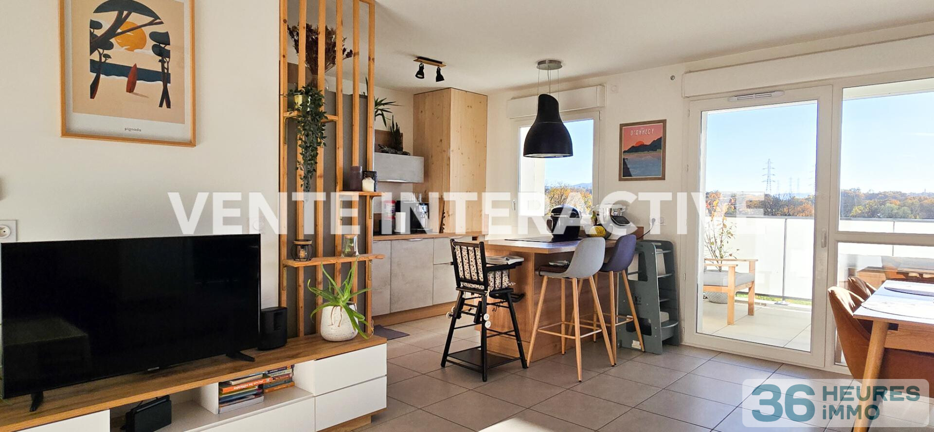 T3 moderne avec terrasse et vue dégagée – Seynod