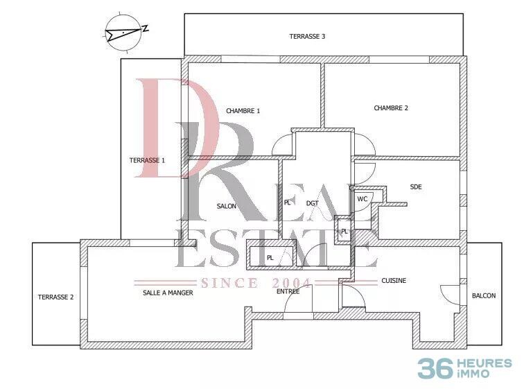 Bright 4-room apartment with terraces, pool and garage - Le Cannet Mairie / Pen Chai